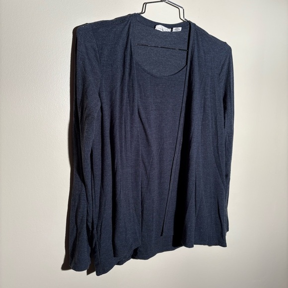 Nicole Miller New York Modal Blend Cardigan With Built In Shirt - Picture 2 of 8